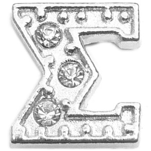 Sigma CZ Letter Floating Locket Charm