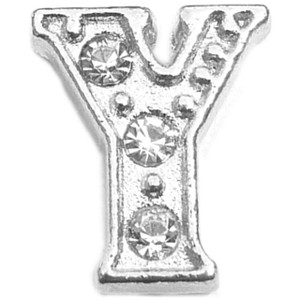 Upsilon CZ Letter Floating Locket Charm