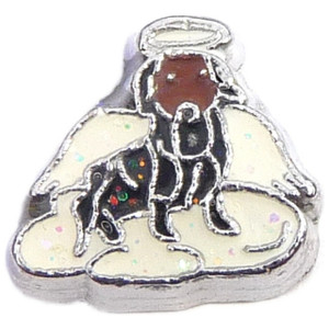 Dachshund Angel Dog Floating Locket Charm Dachshund Angel Dog Floating Locket Charm