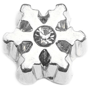 Snowflake with Stone Floating Locket Charm Snowflake with Stone Floating Locket Charm