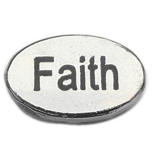 Faith Silvertone Floating Locket Charm Faith Silvertone Floating Locket Charm
