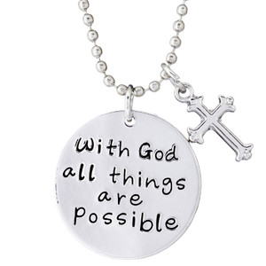 With God All Things Possible Stamped Necklace