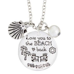 Love You to the Beach and Back Stamped Necklace