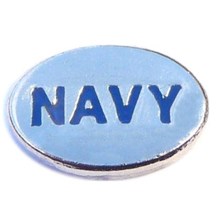 Navy Silvertone Floating Locket Charm Navy Silvertone Floating Locket Charm