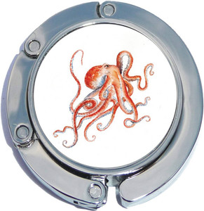Orange Watercolor Octopus Foldable Purse Hanger