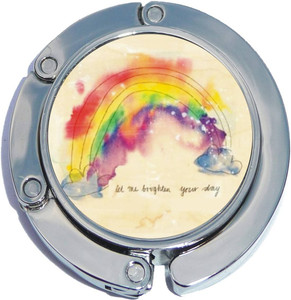 Watercolor Rainbow Foldable Purse Hanger Watercolor Rainbow Foldable Purse Hanger