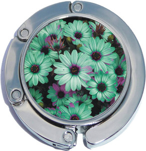 Teal and Purple Daisies Foldable Purse Hanger