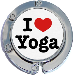 I Love Yoga Foldable Purse Hanger