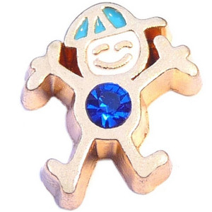 Goldtone Boy Birthstone September Floating Locket Charm