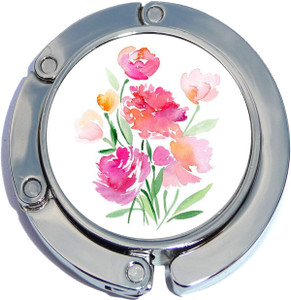 Pink Flowers Bouquet Foldable Purse Hanger