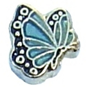 March Butterfly Silvertone Floating Locket Charm March Butterfly Silvertone Floating Locket Charm