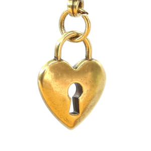 Gold Heart Lock Dangle