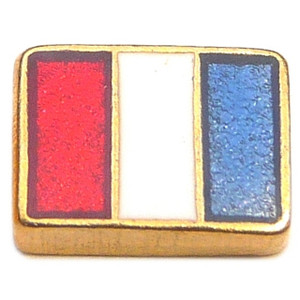 French Flag Floating Locket Charm French Flag Floating Locket Charm