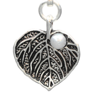 Leaf With Pearl Dangle