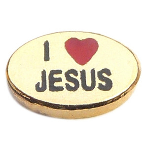 I Love Jesus Goldtone Floating Locket Charm I Love Jesus Goldtone Floating Locket Charm