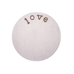 Love Plate in Silver for 25mm Locket