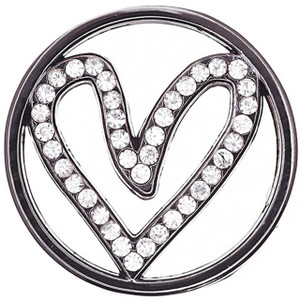 Heart in Circle Plate in Black for 30mm Locket Heart in Circle Plate in Black for 30mm Locket