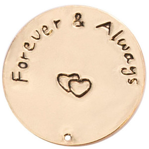 Forever and Always in Gold for 30mm Locket Forever and Always in Gold for 30mm Locket