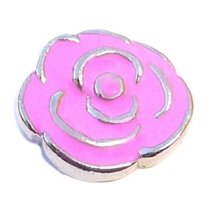 Pink Rose Floating Locket Charm Pink Rose Floating Locket Charm