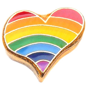 Rainbow Heart Floating Locket Charm Rainbow Heart Floating Locket Charm