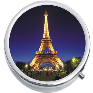 Eiffel Tower Night Paris Medical Pill Box