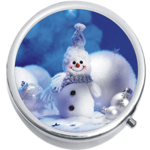 Cute Snowman Christmas Medical Pill Box