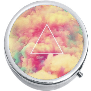 Triangle Colorful Clouds Medical Pill Box