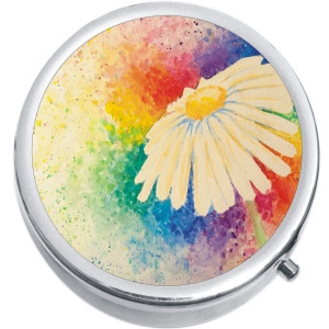 Watercolor Daisy Medical Pill Box