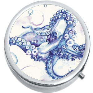 Watercolor Octopus Medical Pill Box