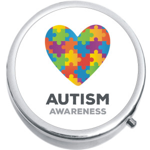 Autism Awareness Puzzle Heart Medical Pill Box