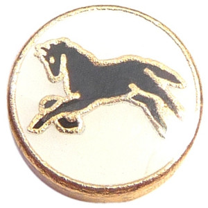 Black Horse White Circle Floating Locket Charm