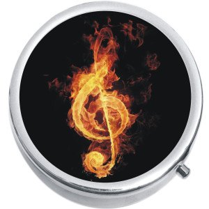 Fiery Treble Clef Medical Pill Box