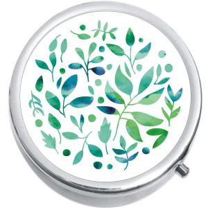 Green Leaf Pattern Medical Pill Box
