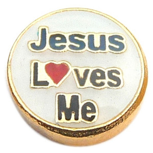 Jesus Loves Me Floating Locket Charm Jesus Loves Me Floating Locket Charm