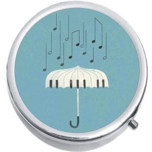 Piano Umbrella Falling Notes Medical Pill Box