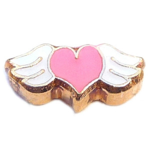 Heart With Wings Floating Locket Charm Heart With Wings Floating Locket Charm