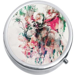 Watercolor Elephant Medical Pill Box