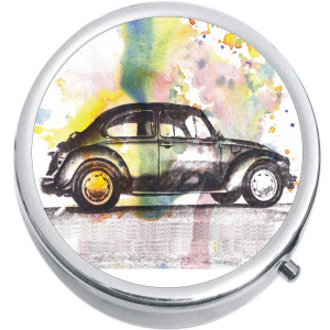 Beetle Car Bug Medical Pill Box