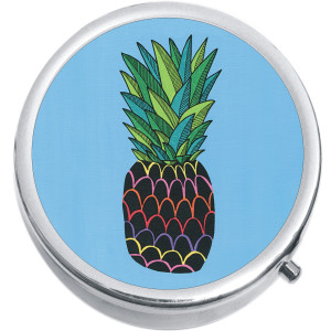 Pineapple on Blue Medical Pill Box