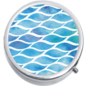 Blue Wavy Pattern Medical Pill Box
