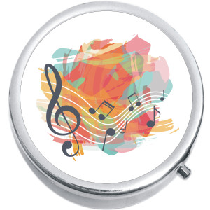 Music Notes Watercolor Medical Pill Box