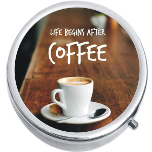 Life Begins After Coffee Medical Pill Box