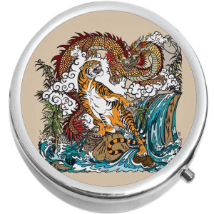Japanese Dragon and Tiger Pill Box