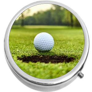 Golf Ball and Hole Pill Box