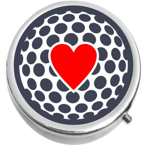 Heart on Golf Ball Pill Box