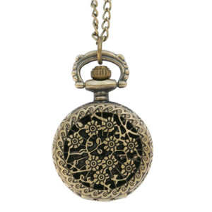 Pocketwatch Style Pendant Necklace - Flower Design Pocketwatch Style Pendant Necklace - Flower Design