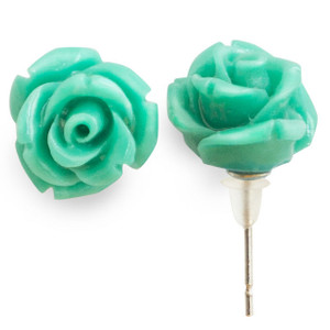 Flower Earrings Jade Rose