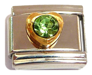 Small Heart August Italian Charm Small Heart August Italian Charm