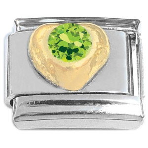 Small Heart August Italian Charm