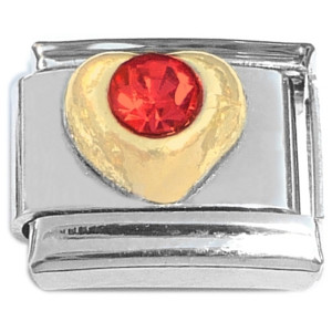 Small Heart January Italian Charm